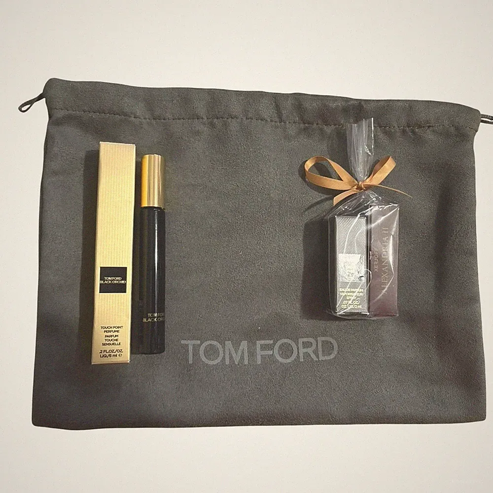 Tom Ford Black Orchid Rollerball + Ebène Fumé + Xerjoff Sample + TF Pouch